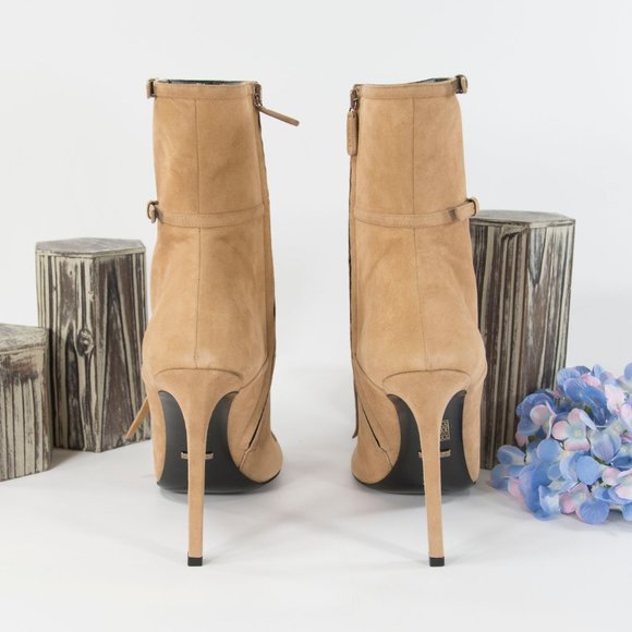 Gucci Scamosciato Camelia Kid Suede Fringe Booties - Picture 2 of 8